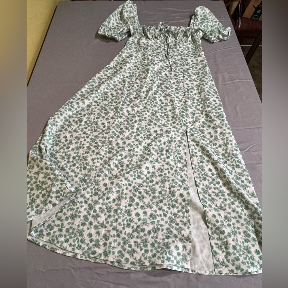 Cider Green Floral Maxi Dress
